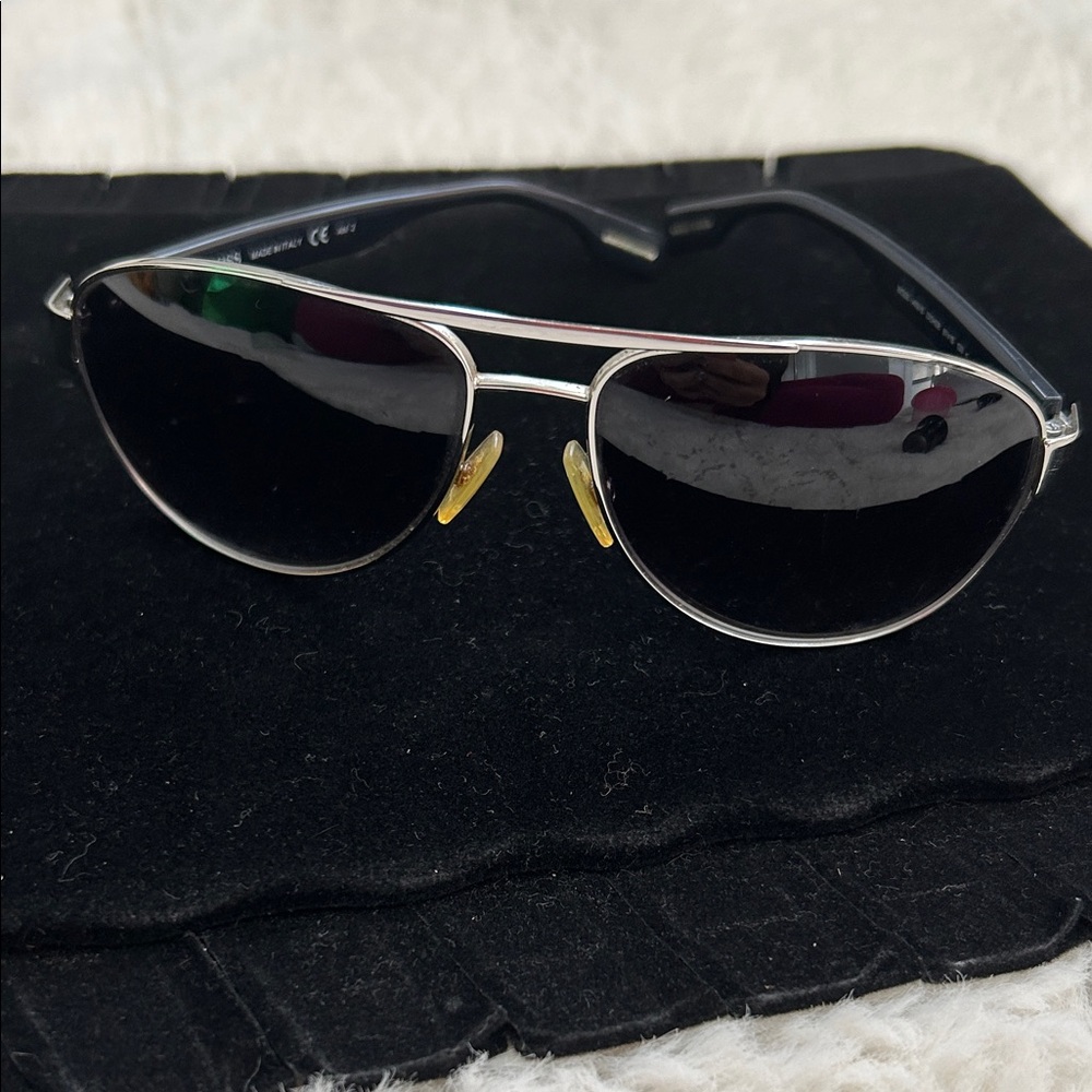 Hugo Boss Silver Metal Aviator Sunglasses